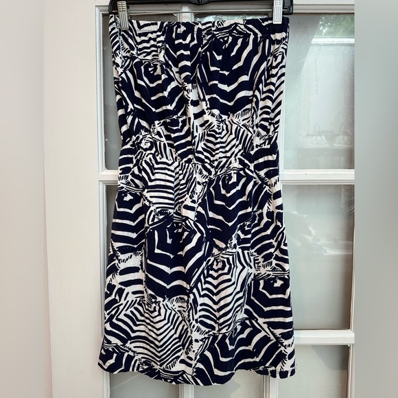 Lilly Pulitzer Blue White Oh Cabana Boy Umbrella Sleeveless Dress Size Small S - Picture 10 of 10